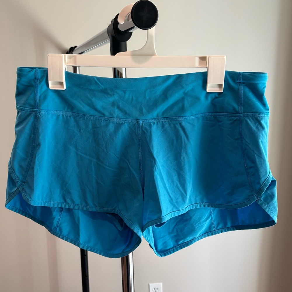 Lululemon Blue Running Shorts Size 10 | Built-In Liner & Pockets
